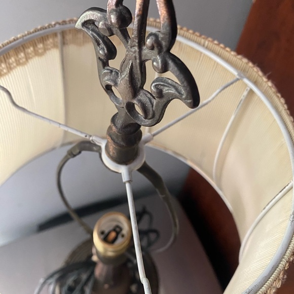 ANTIQUE CAST IRON FELTMAN & CURME COAST TO COAST TABLE LAMP COPPER PLATE EXC! - Picture 7 of 7